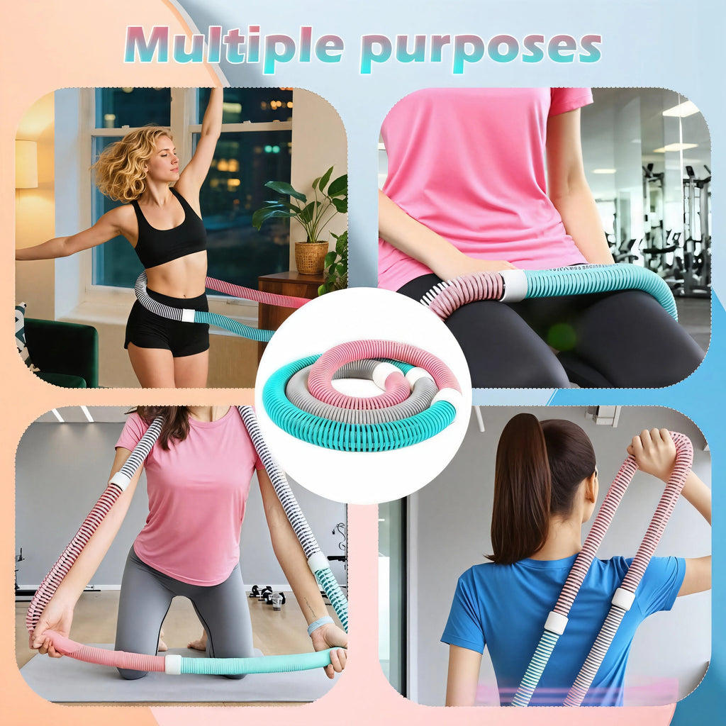 StarkBromaker Weighted Soft Spring Hula Hoop for Adults – 3.3lb Foldable Fitness Hoop, Waist-Friendly Design, Portable Slimming Exercise Equipment for Home and Travel, Weighted Hula Hoops, Workout Equipment